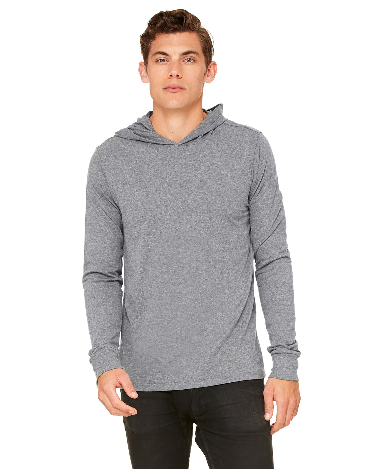 Bella Canvas Jersey Long-Sleeve Hoodie T-shirt