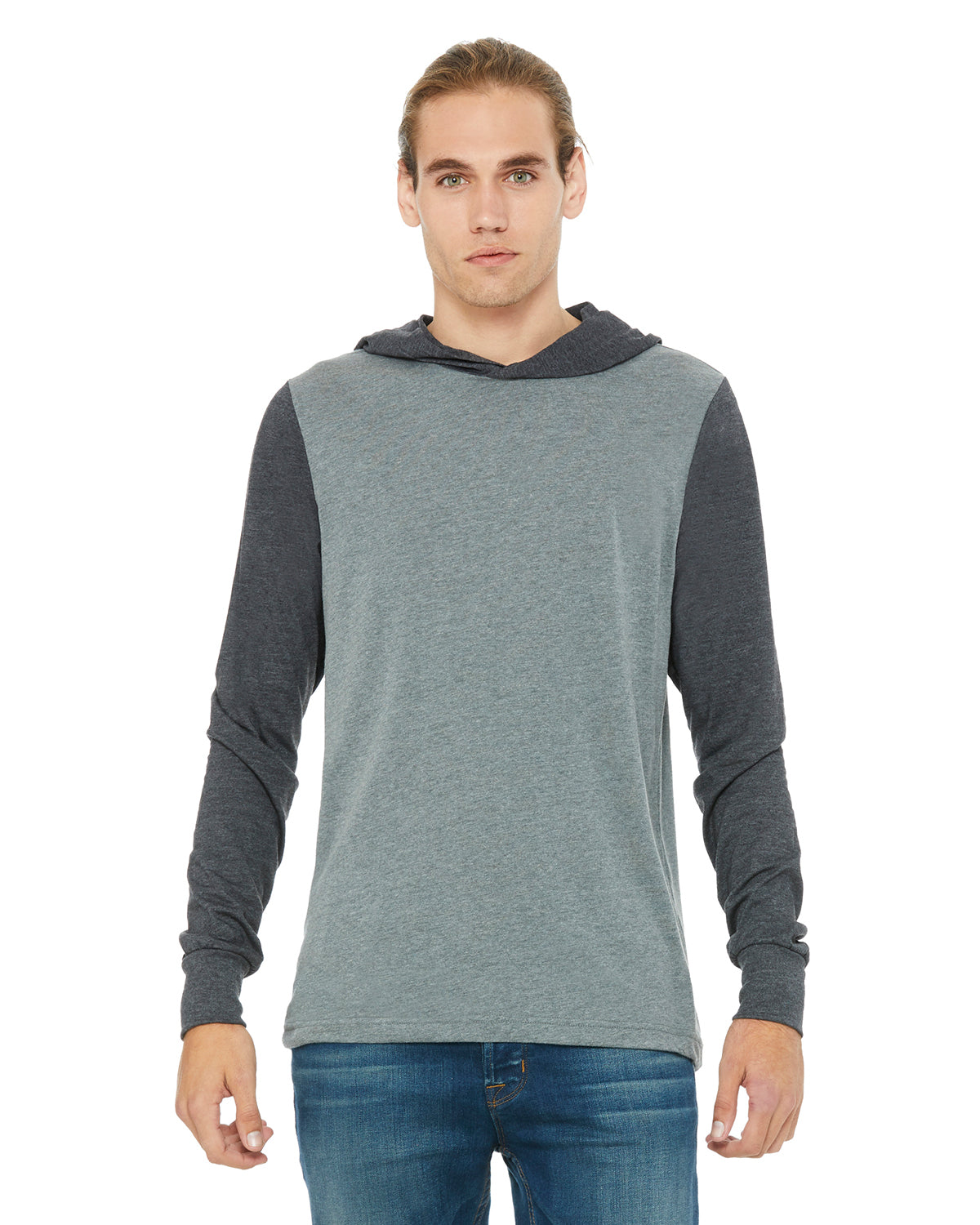 Bella Canvas Jersey Long-Sleeve Hoodie T-shirt