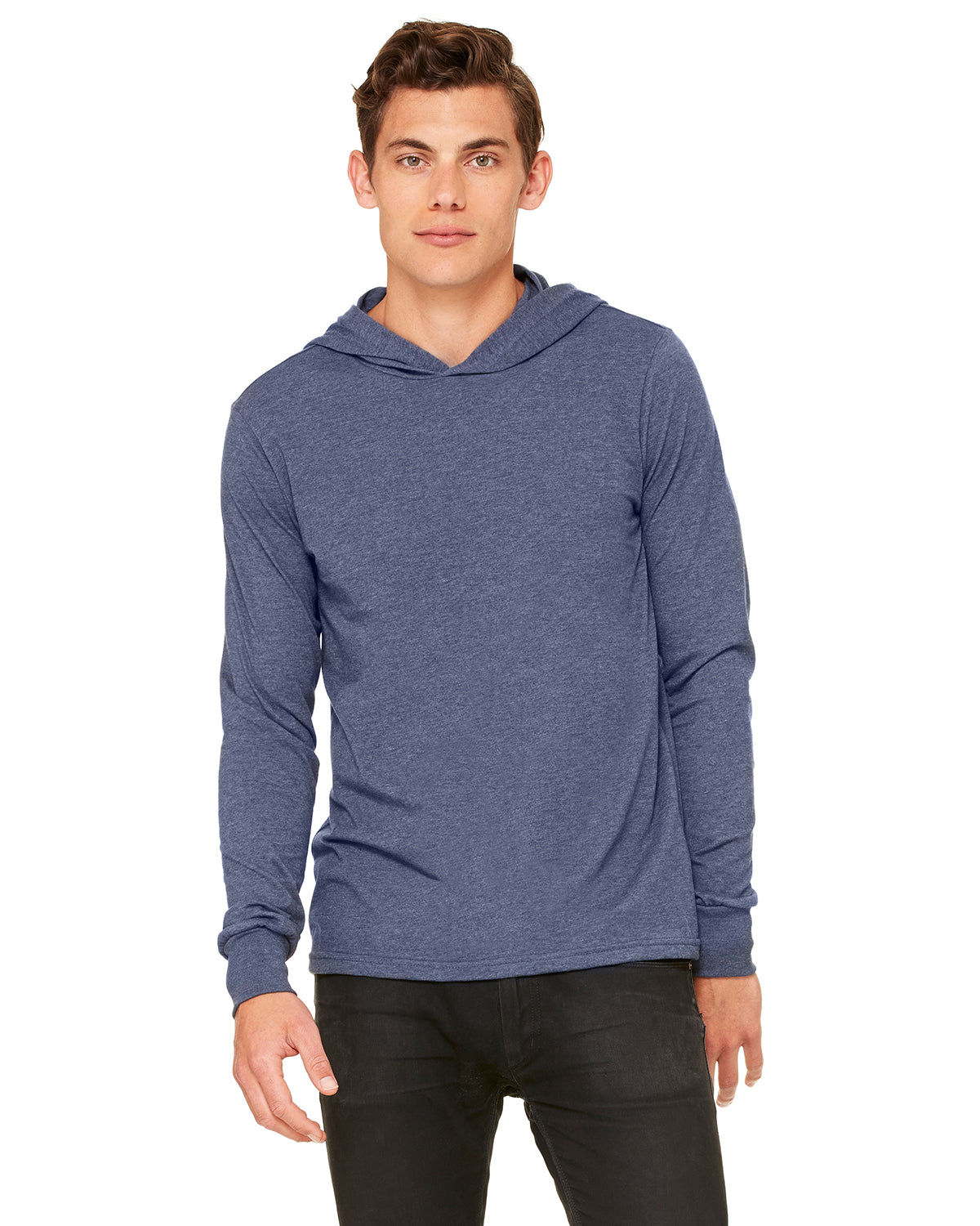 Bella Canvas Jersey Long-Sleeve Hoodie T-shirt