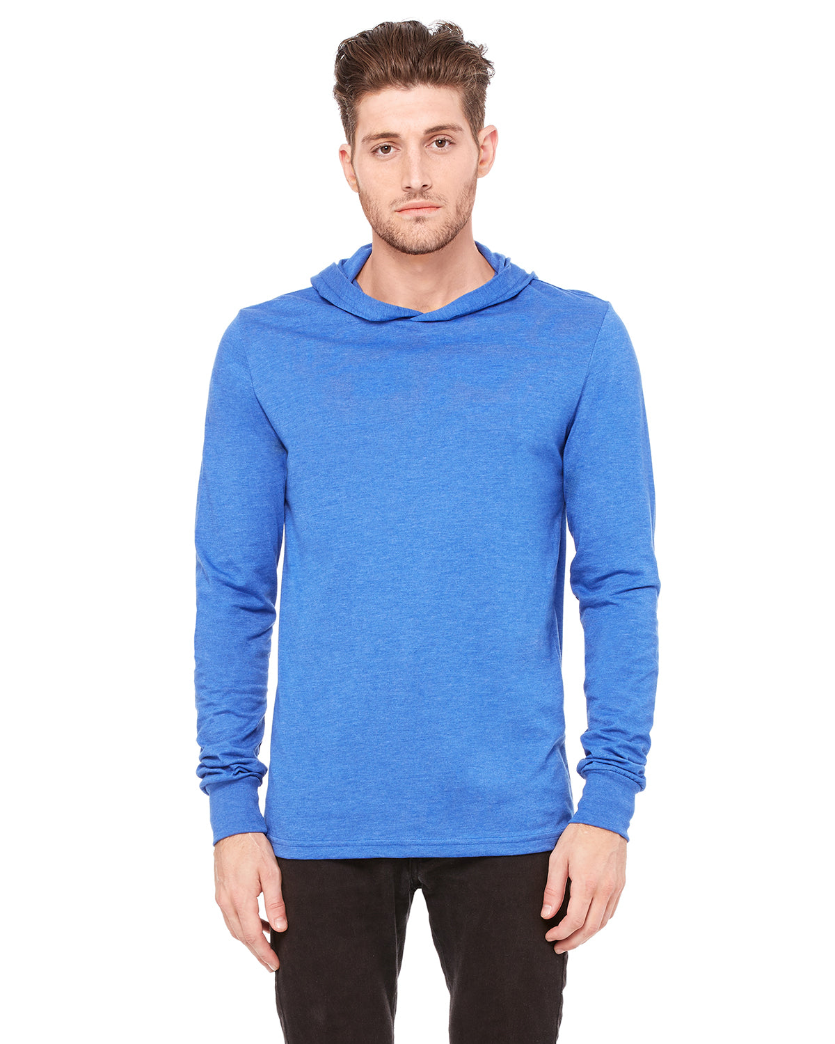 Bella Canvas Jersey Long-Sleeve Hoodie T-shirt