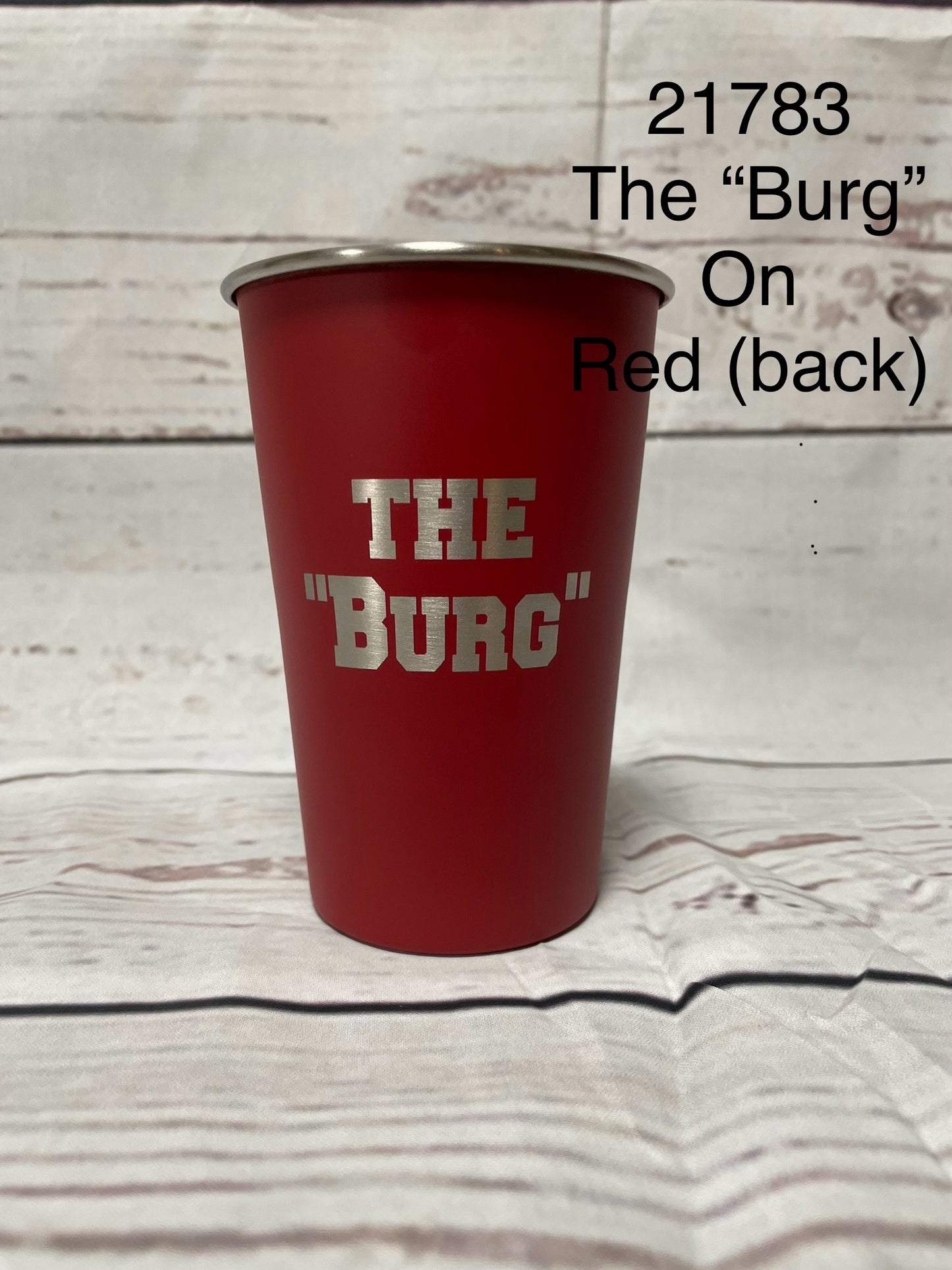 Stainless Steel Laser Engraved Pint Glass