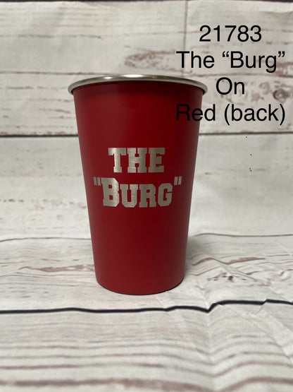 Stainless Steel Laser Engraved Pint Glass