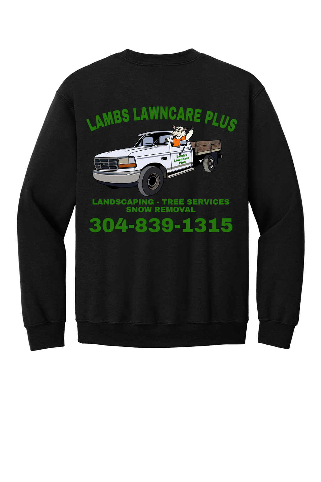 Lambs Lawncare Plus crewneck back