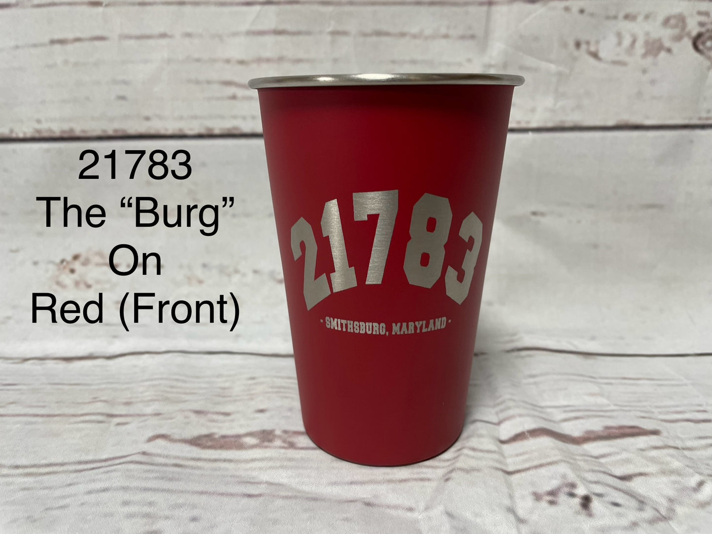 Stainless Steel Laser Engraved Pint Glass