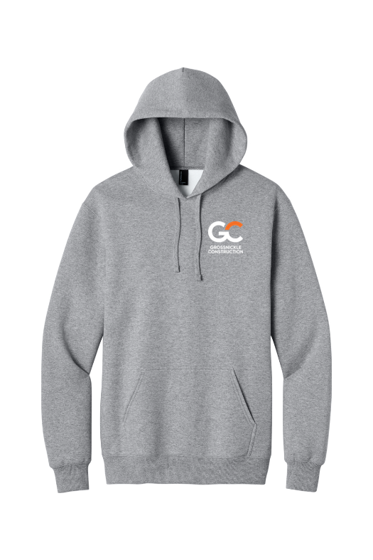 GC Port & Co Foundation Fleece Hoodie — Athletic Heather — front view