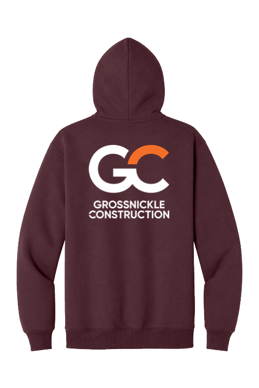 GC Port & Co Foundation Fleece Hoodie — Athletic Maroon — back view