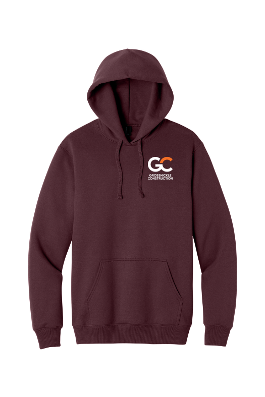 GC Port & Co Foundation Fleece Hoodie — Athletic Maroon — front view