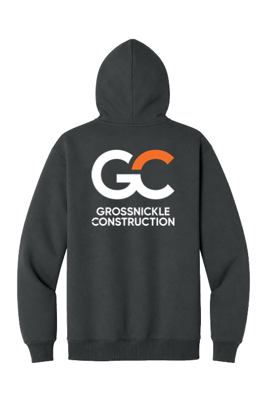 GC Port & Co Foundation Fleece Hoodie — Coal Grey — back view