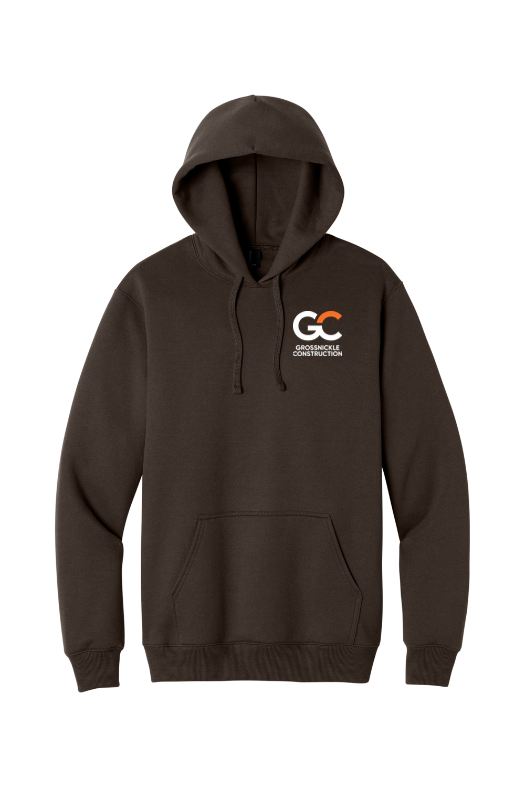 GC Port & Co Foundation Fleece Hoodie — Dark Chocolate Brown — front view