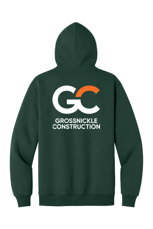 GC Port & Co Foundation Fleece Hoodie — Dark Green — back view