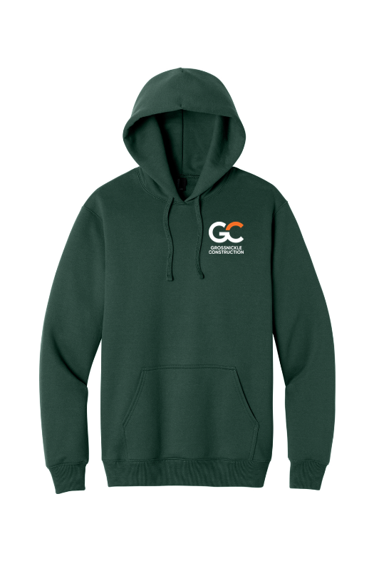 GC Port & Co Foundation Fleece Hoodie — Dark Green — front view