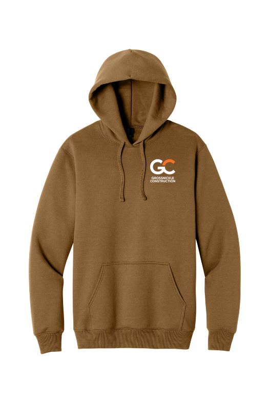 GC Port & Co Foundation Fleece Hoodie — Duck Brown — front view