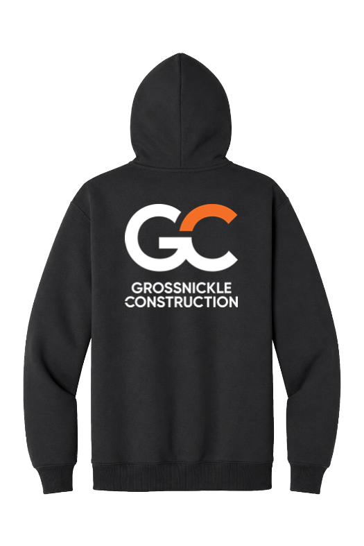 GC Port & Co Foundation Fleece Hoodie — Jet Black — back view