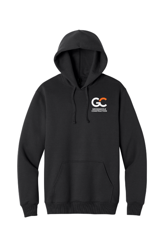 GC Port & Co Foundation Fleece Hoodie — Jet Black — front view