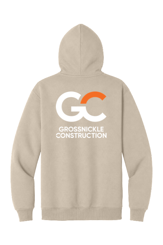GC Port & Co Foundation Fleece Hoodie — Light Sand — back view