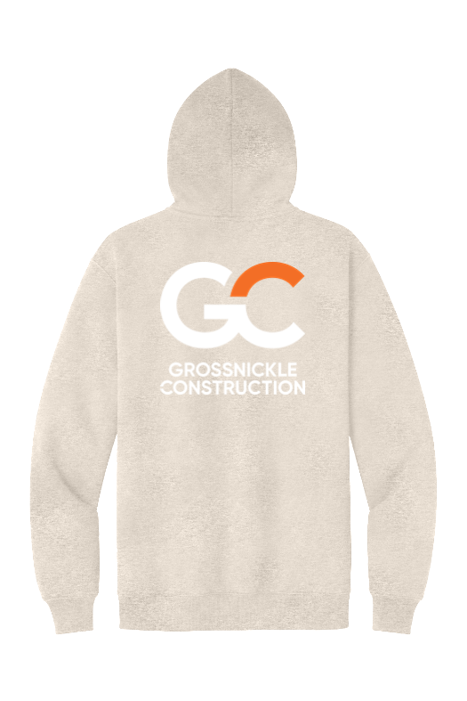 GC Port & Co Foundation Fleece Hoodie — Oatmeal Heather — back view