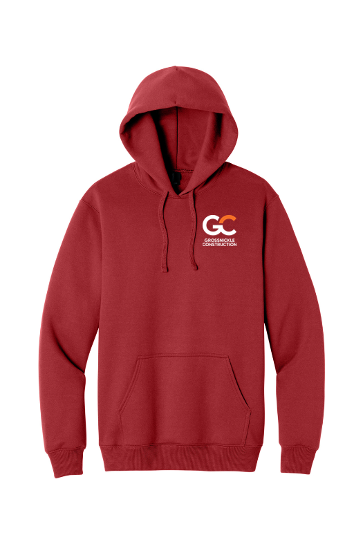 GC Port & Co Foundation Fleece Hoodie — Rich Red — front view