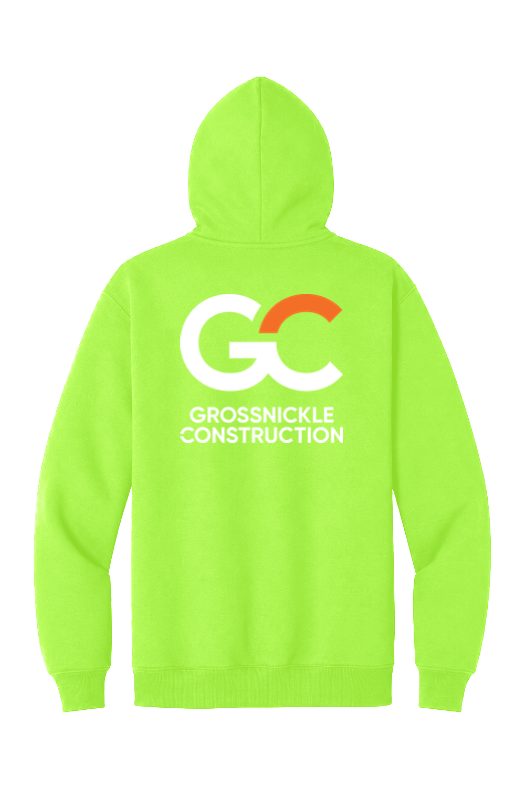 GC Port & Co Foundation Fleece Hoodie — S. Green — back view