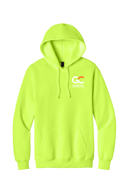 GC Port & Co Foundation Fleece Hoodie — S. Green — front view