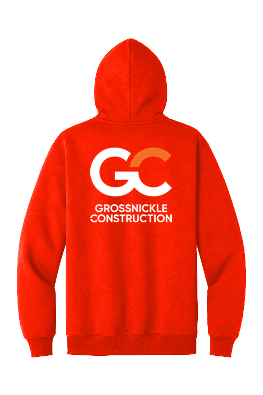 GC Port & Co Foundation Fleece Hoodie — S. Orange — back view