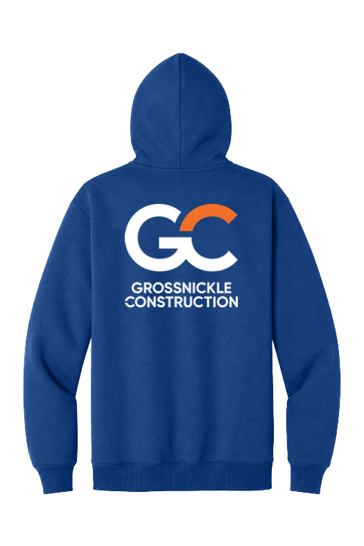 GC Port & Co Foundation Fleece Hoodie — True Royal — back view