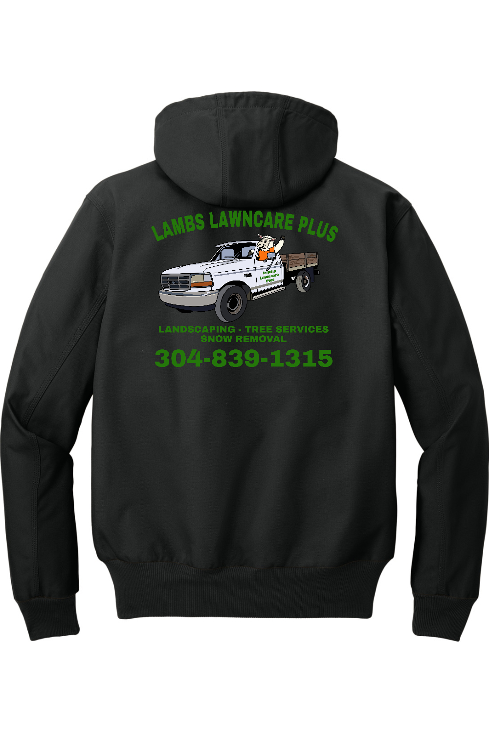 Lambs Lawncare Plus — Black — back — high-resolution mockup