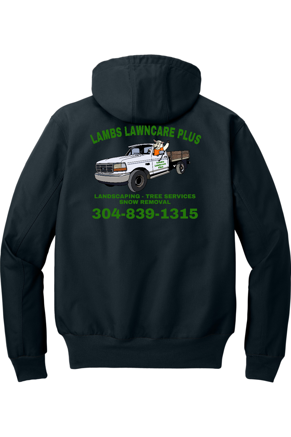 Lambs Lawncare Plus — Dark Navy — back — high-resolution mockup
