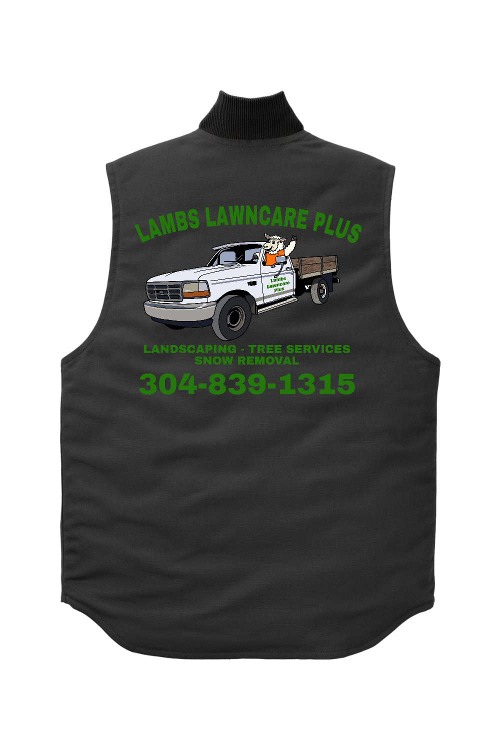 Lambs Lawncare Plus — Black — back — high-resolution mockup
