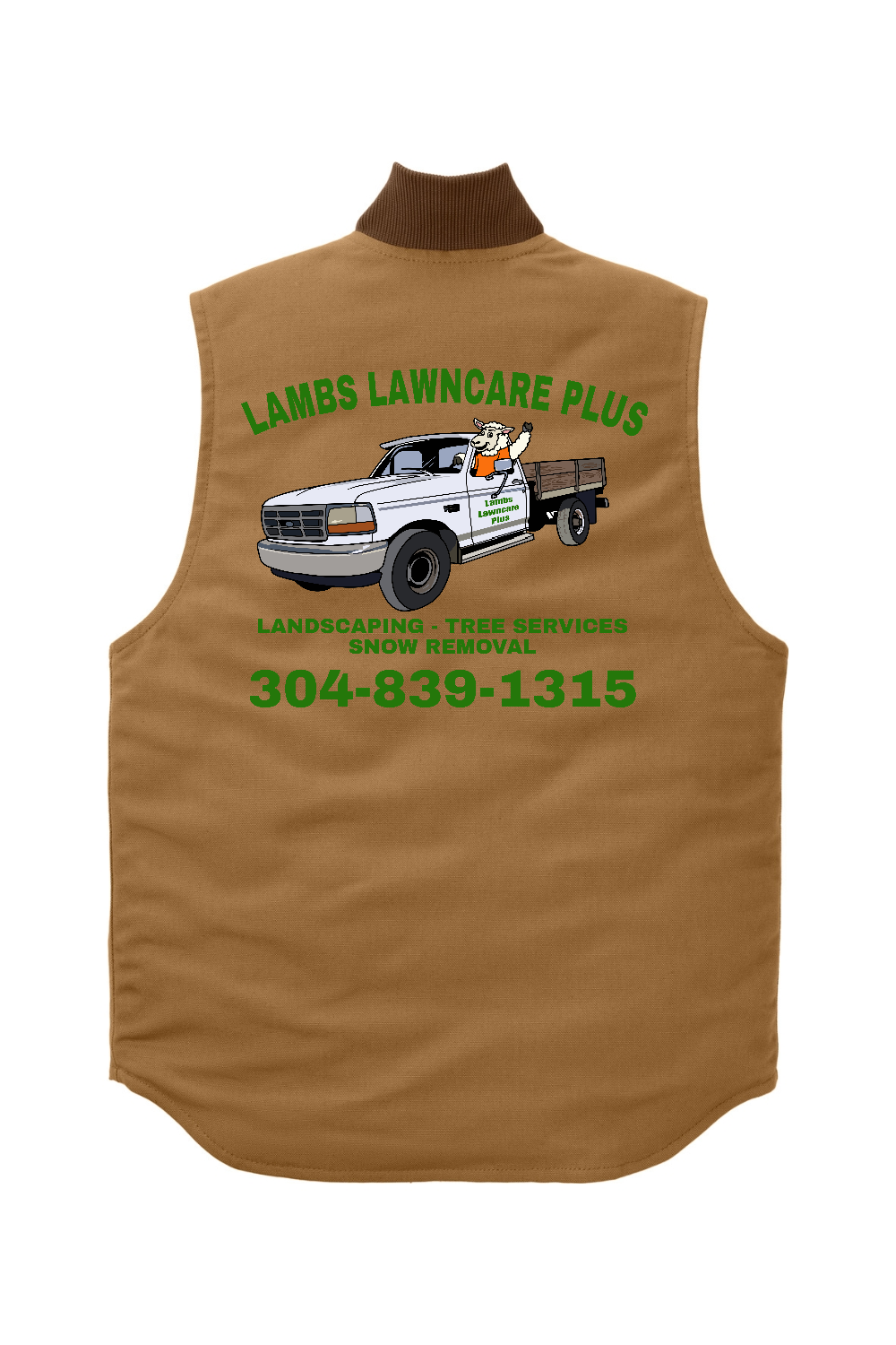 Lambs Lawncare Plus — Carhartt Brown — back — high-resolution mockup
