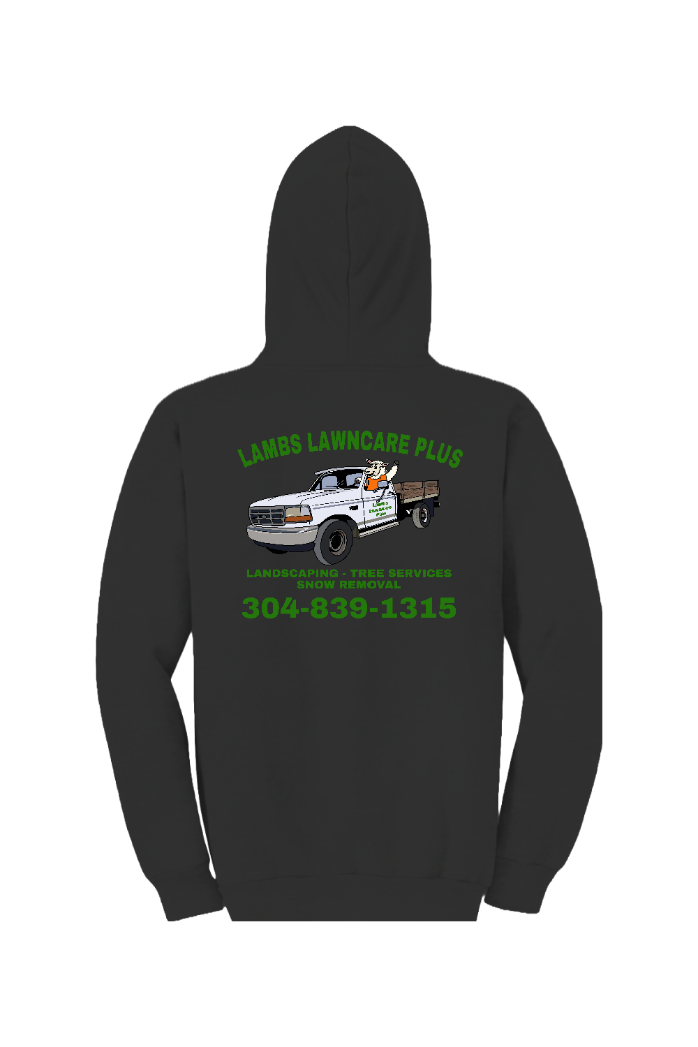 Lambs Lawncare Plus — Black — back — high-resolution mockup