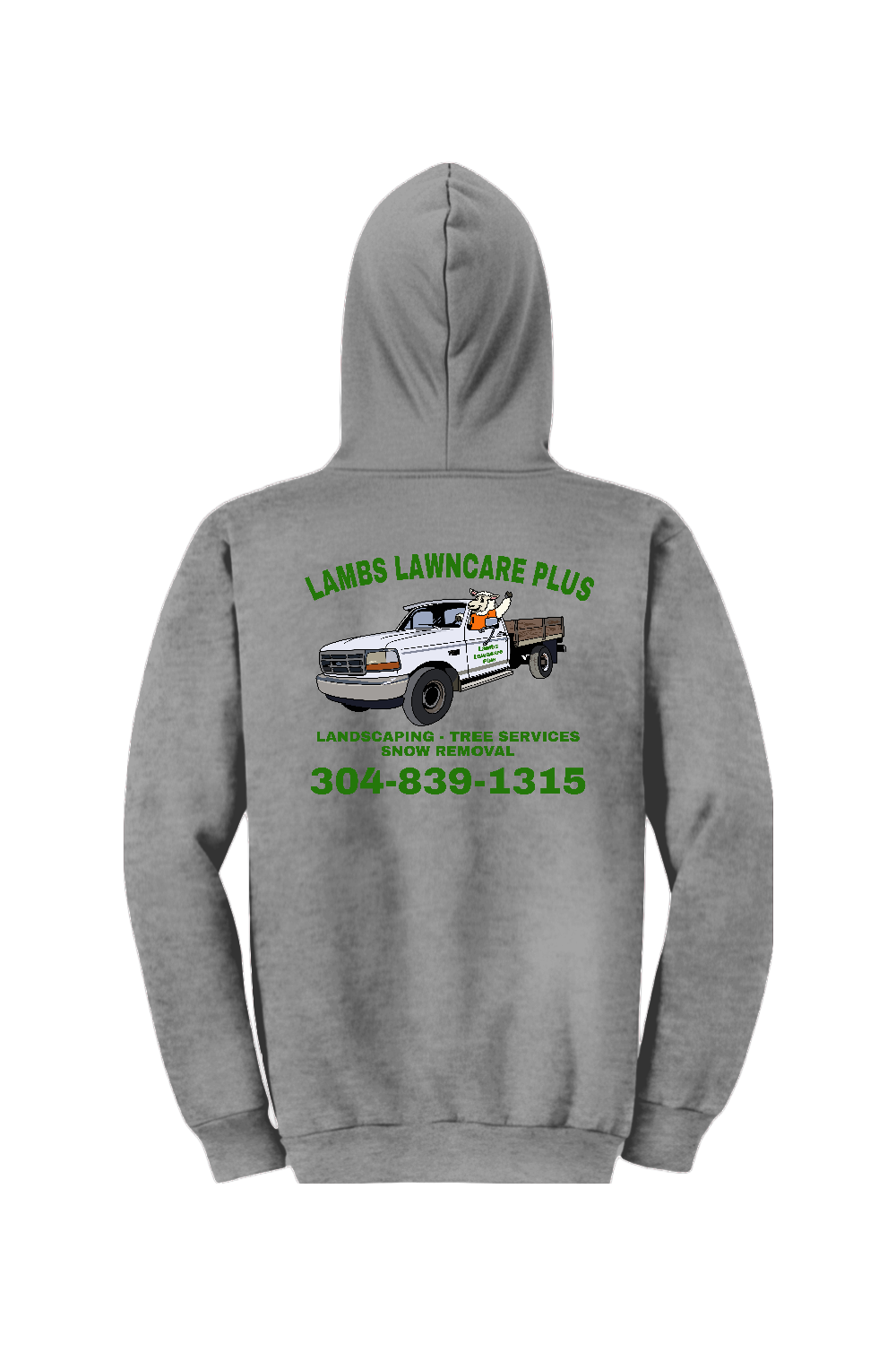 Lambs Lawncare Plus — Graphite Heather — back — high-resolution mockup