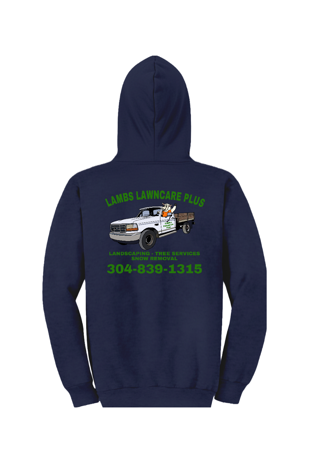Lambs Lawncare Plus — Navy — back — high-resolution mockup