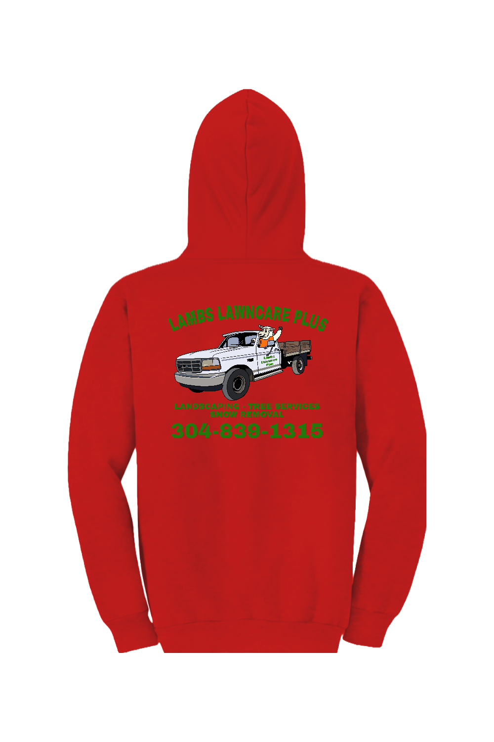 Lambs Lawncare Plus — Orange — back — high-resolution mockup