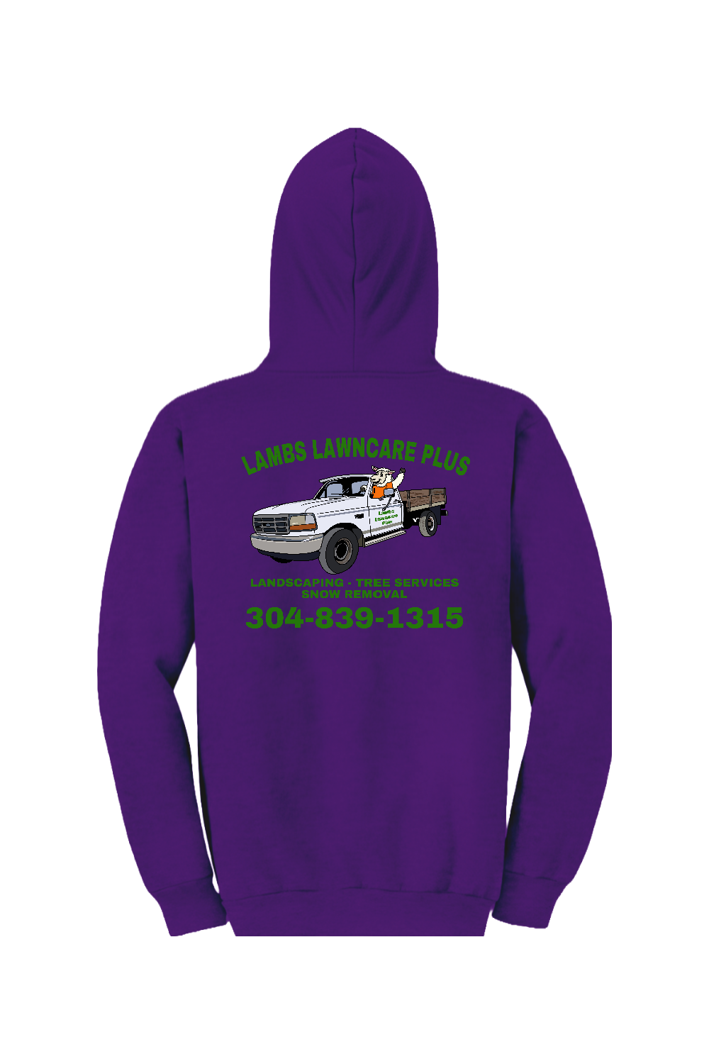 Lambs Lawncare Plus — Purple — back — high-resolution mockup