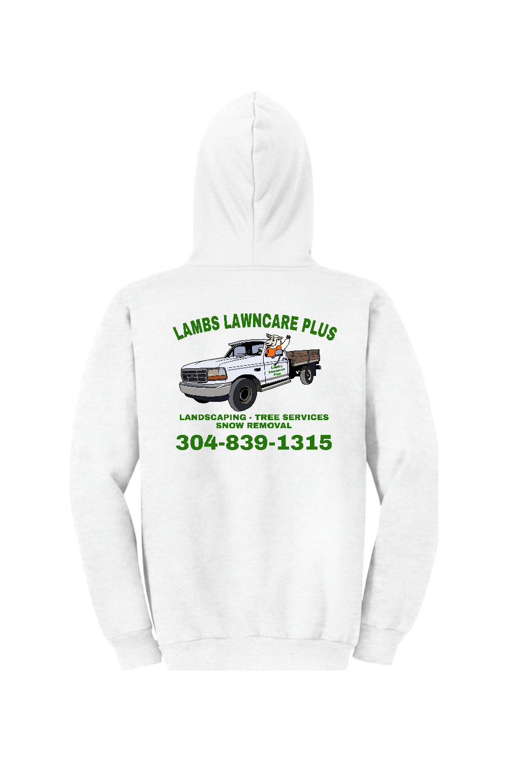 Lambs Lawncare Plus — White — back — high-resolution mockup