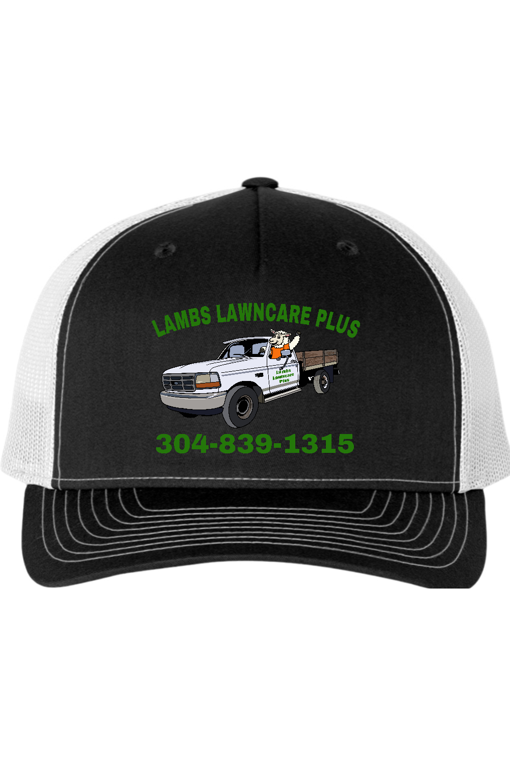 Lambs Lawncare Plus — Black/ White — front — high-resolution mockup
