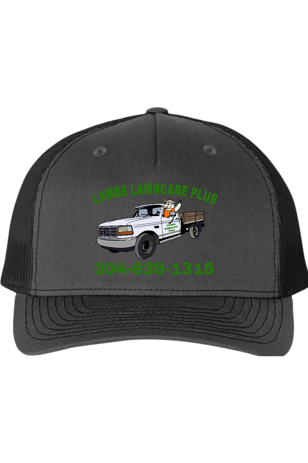 Lambs Lawncare Plus — Charcoal/ Black — front — high-resolution mockup