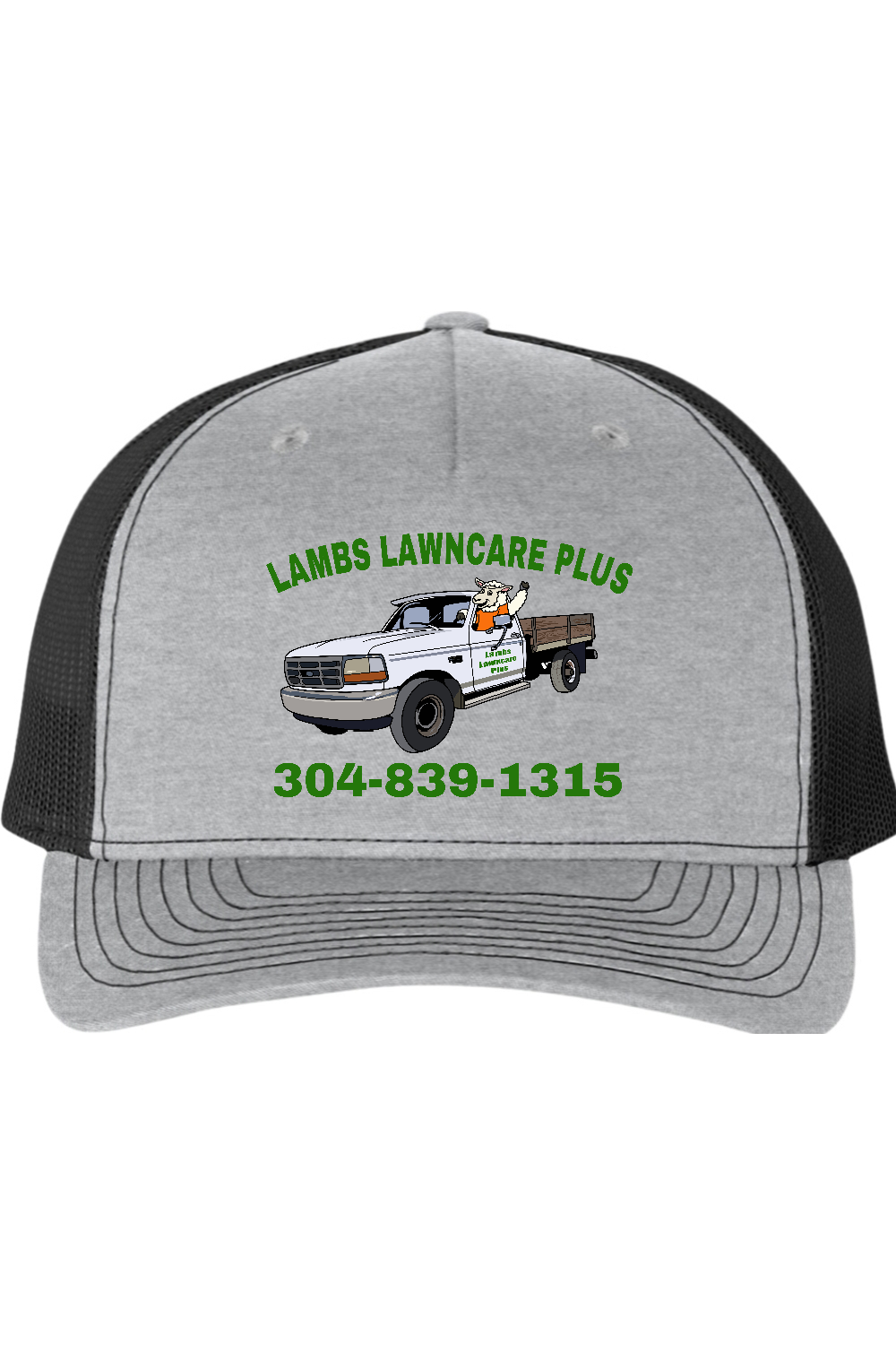 Lambs Lawncare Plus — Heather Grey/ Black — front — high-resolution mockup