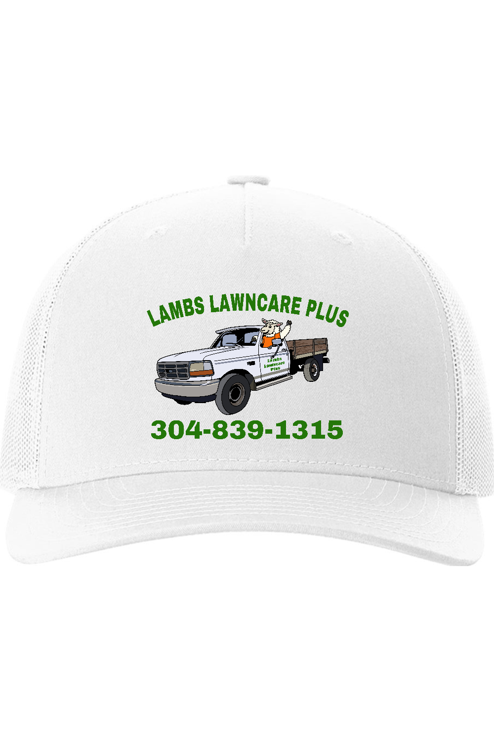 Lambs Lawncare Plus — White — front — high-resolution mockup