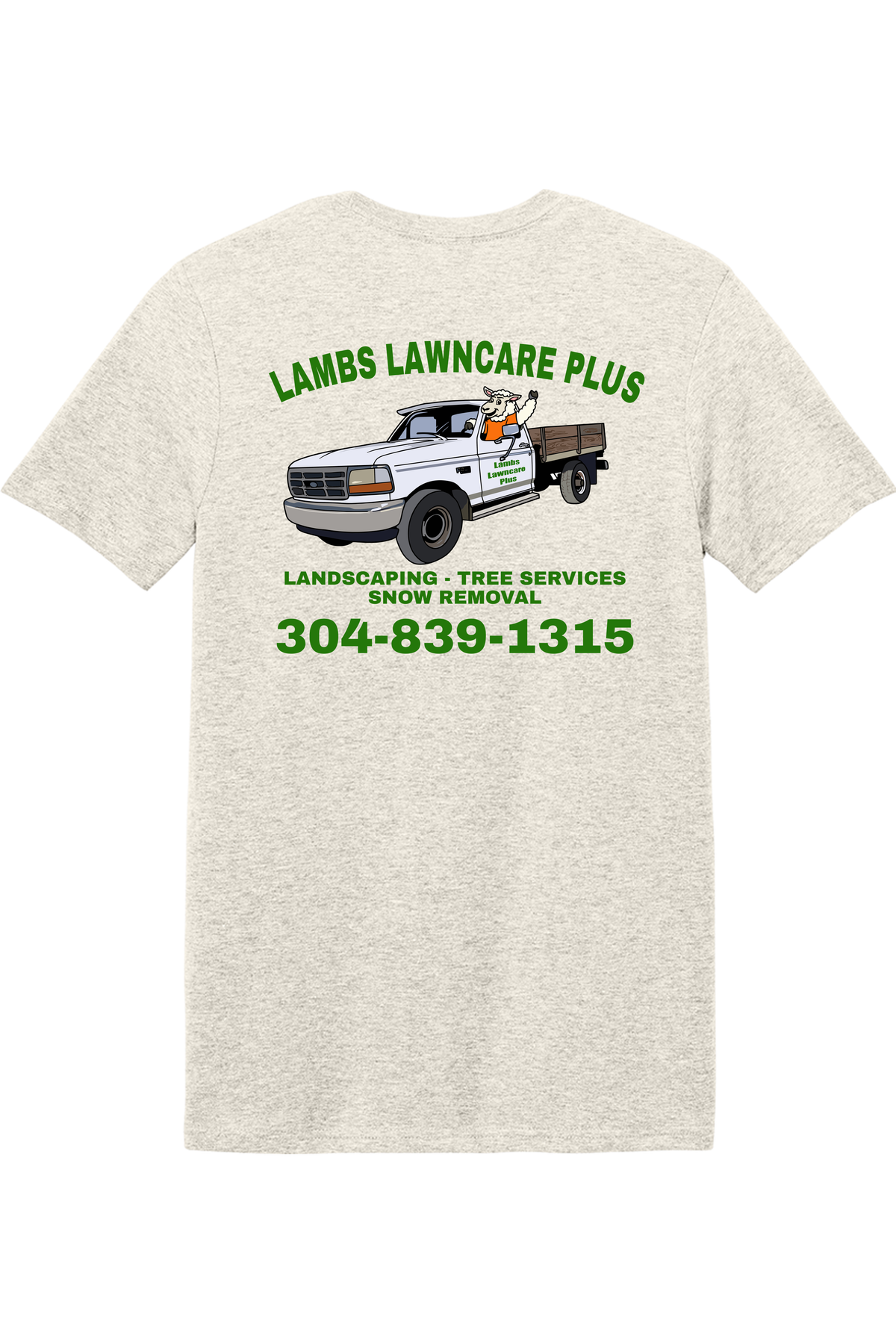 Lambs Lawncare Plus — Heather Oatmeal — back — high-resolution mockup