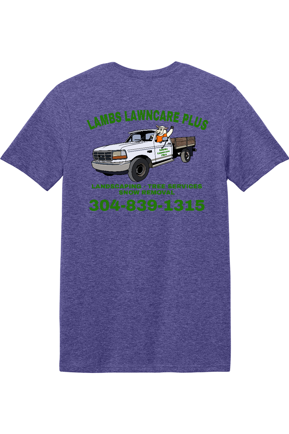 Lambs Lawncare Plus — Heather Purple — back — high-resolution mockup