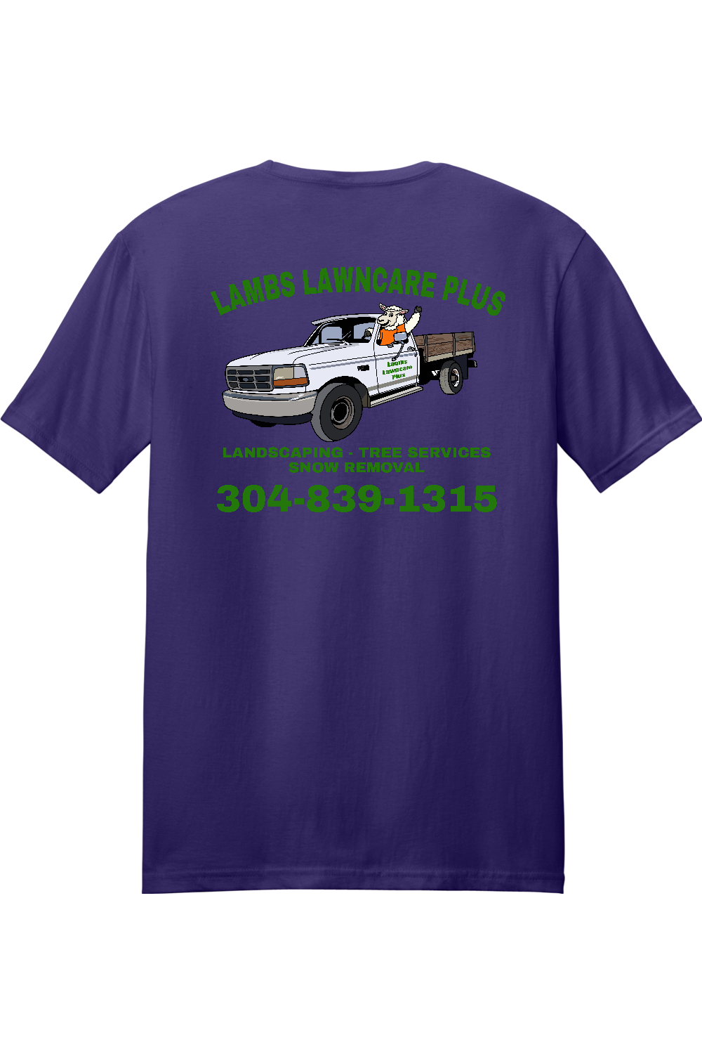 Lambs Lawncare Plus — Purple — back — high-resolution mockup