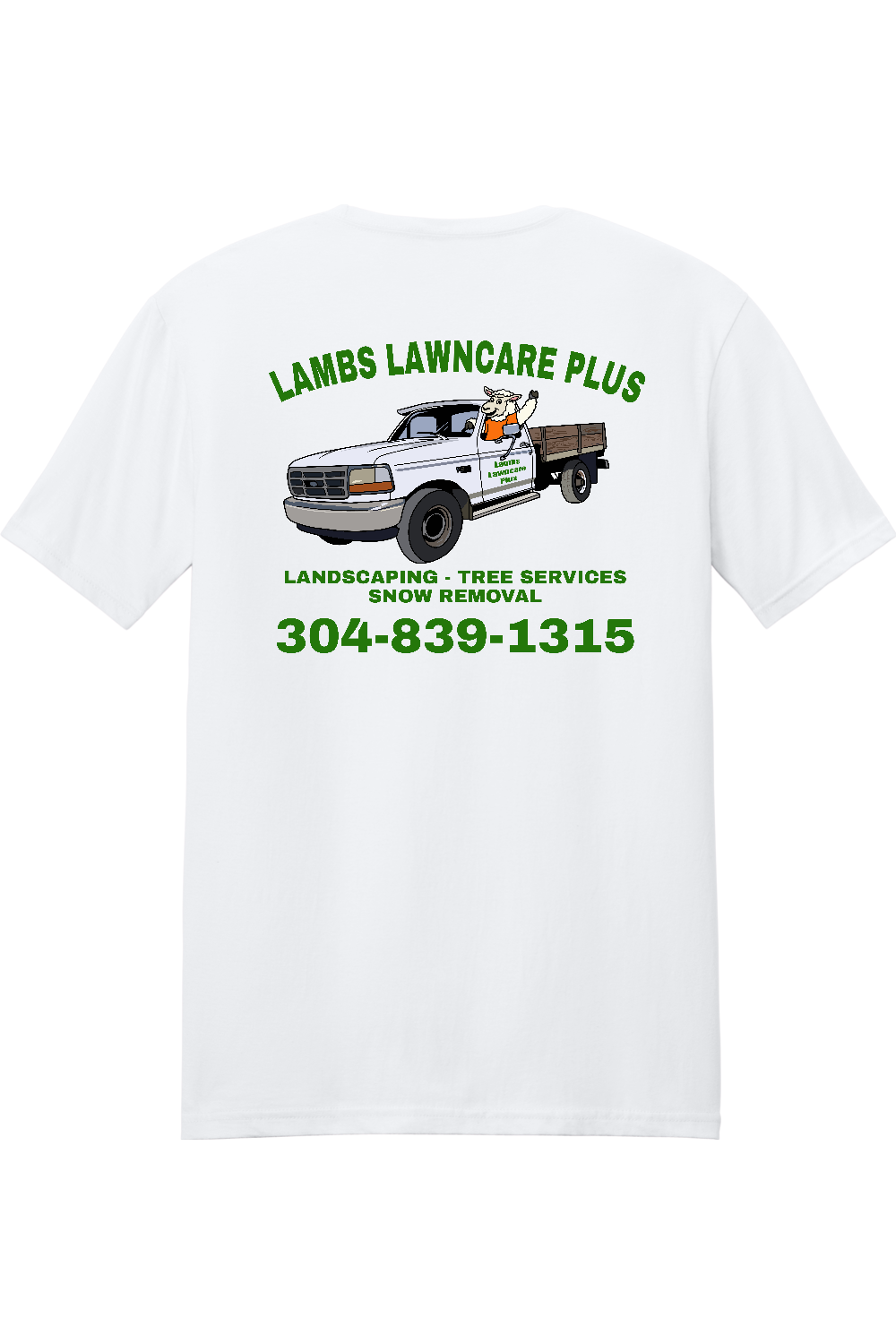 Lambs Lawncare Plus — White — back — high-resolution mockup