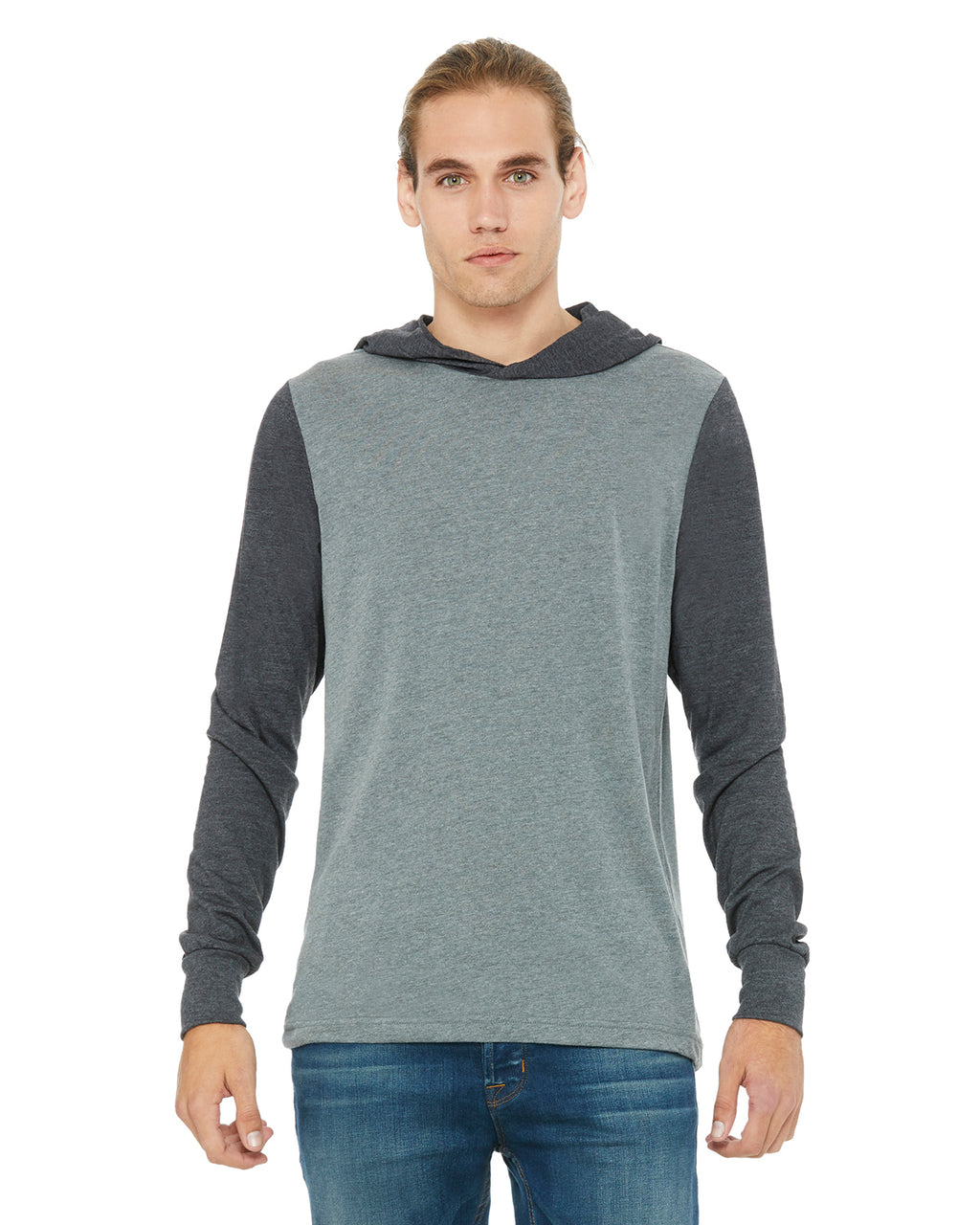 Bella Canvas Jersey Long-Sleeve Hoodie T-shirt