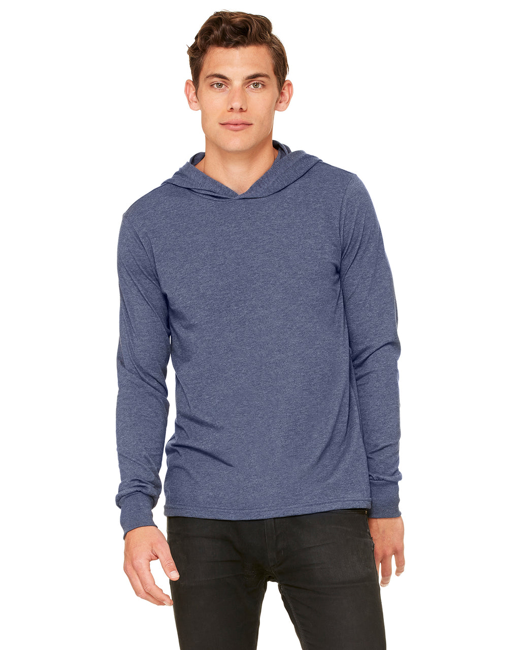 Bella Canvas Jersey Long-Sleeve Hoodie T-shirt