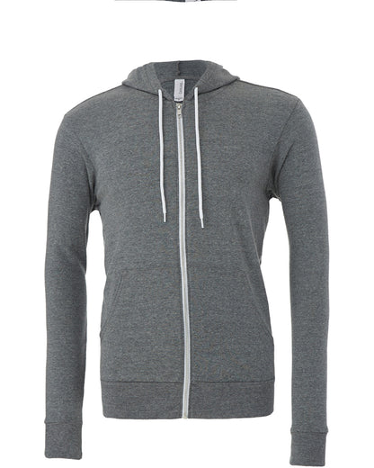 Bella + Canvas Unisex Poly-Cotton Fleece Full-Zip Hooded Sweatshirt